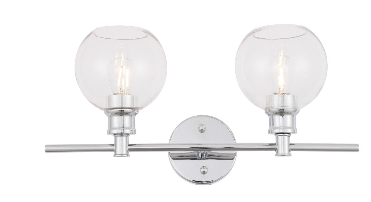 Elegant Lighting LD2314C Two Light Wall Sconce, Chrome
