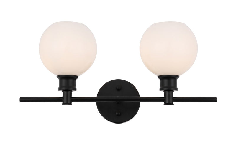 Elegant Lighting LD2315BK Two Light Wall Sconce, Black