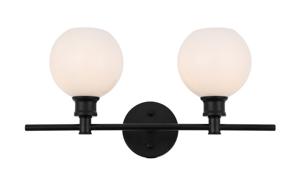 Elegant Lighting LD2315BK Two Light Wall Sconce, Black