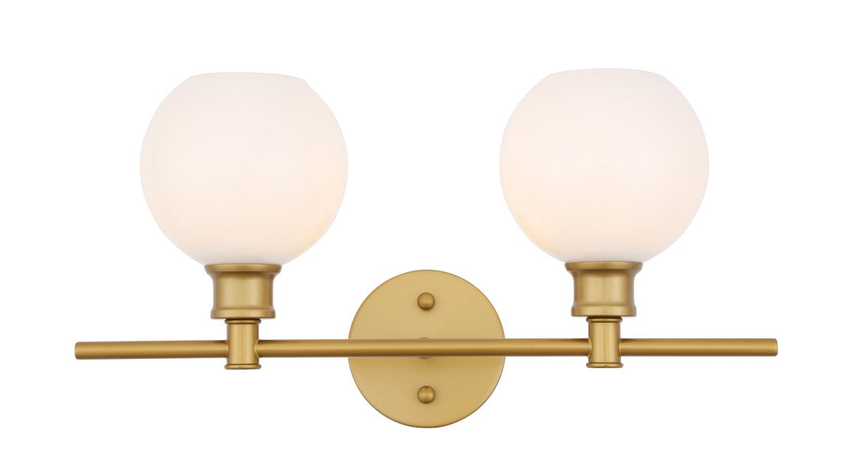 Elegant Lighting LD2315BR Two Light Wall Sconce, Brass