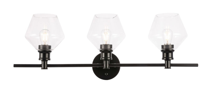 Elegant Lighting LD2316BK Three Light Wall Sconce, Black