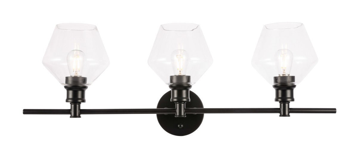 Elegant Lighting LD2316BK Three Light Wall Sconce, Black