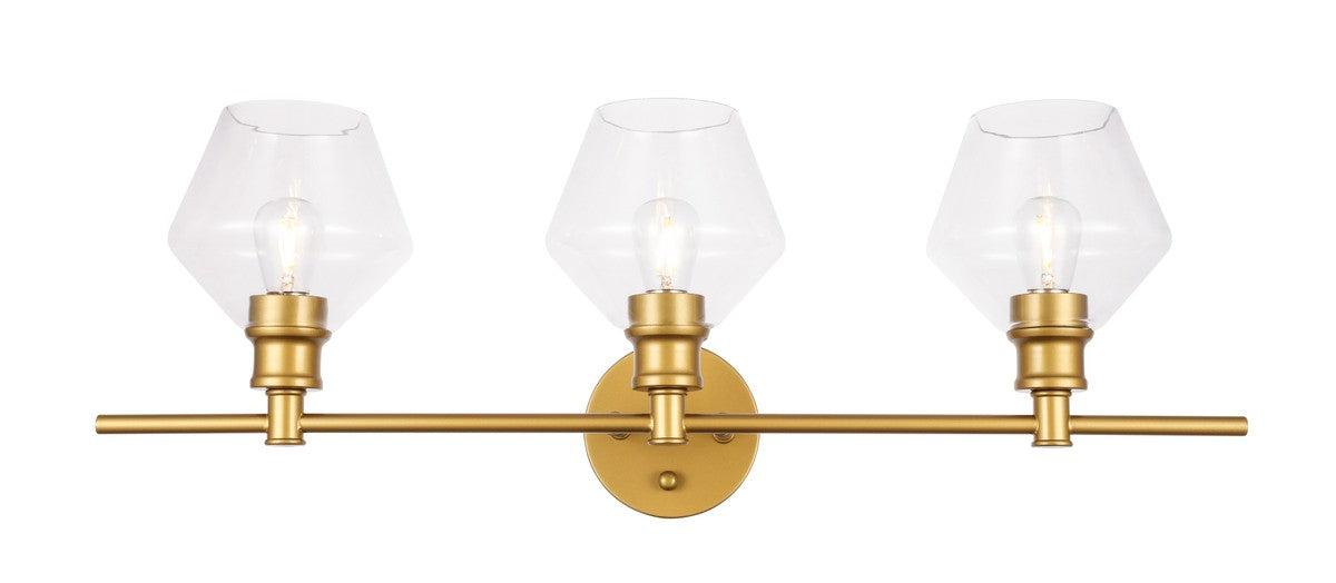 Elegant Lighting LD2316BR Three Light Wall Sconce, Brass