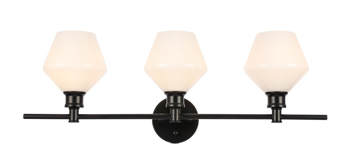Elegant Lighting LD2317BK Three Light Wall Sconce, Black