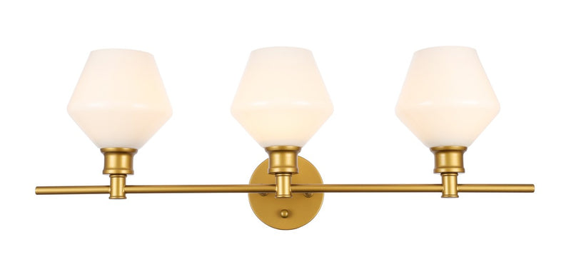 Elegant Lighting LD2317BR Three Light Wall Sconce, Brass
