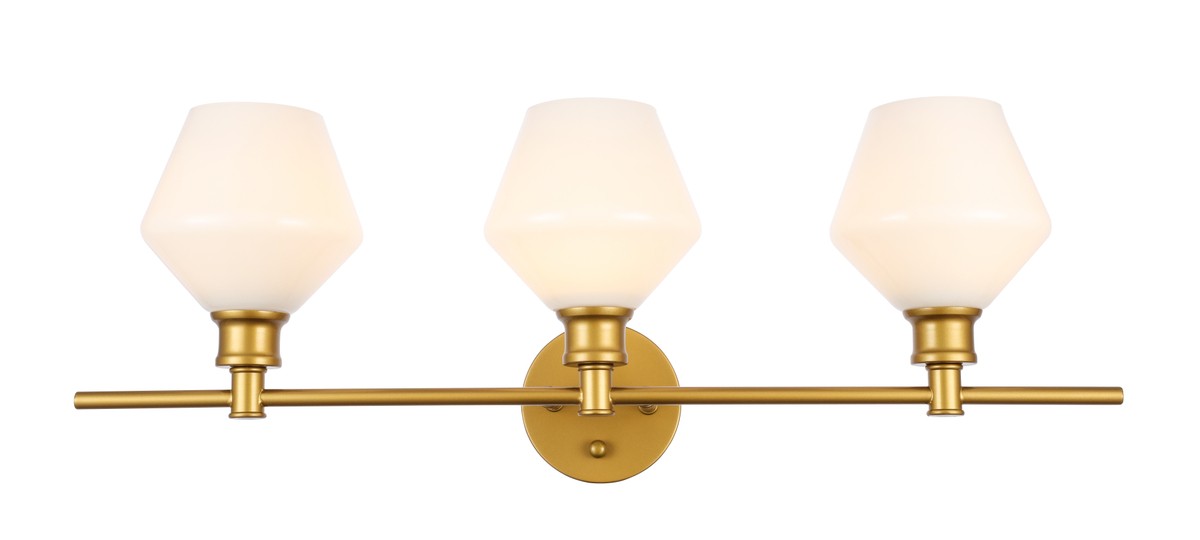Elegant Lighting LD2317BR Three Light Wall Sconce, Brass