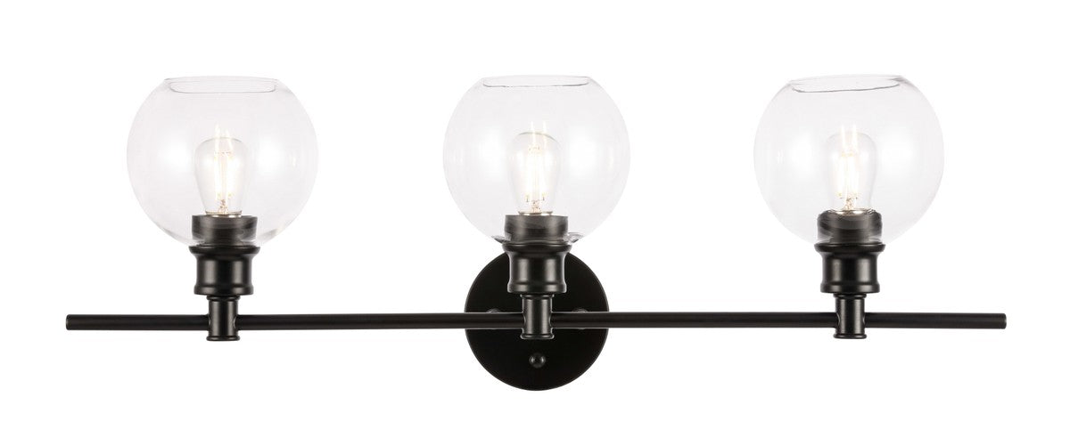 Elegant Lighting LD2318BK Three Light Wall Sconce, Black