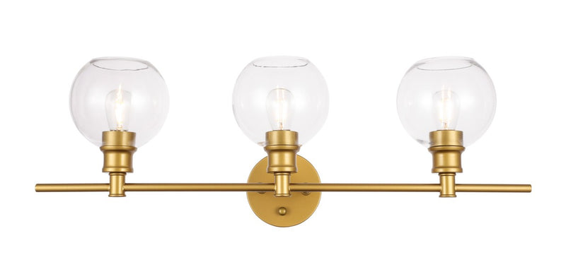 Elegant Lighting LD2318BR Three Light Wall Sconce, Brass