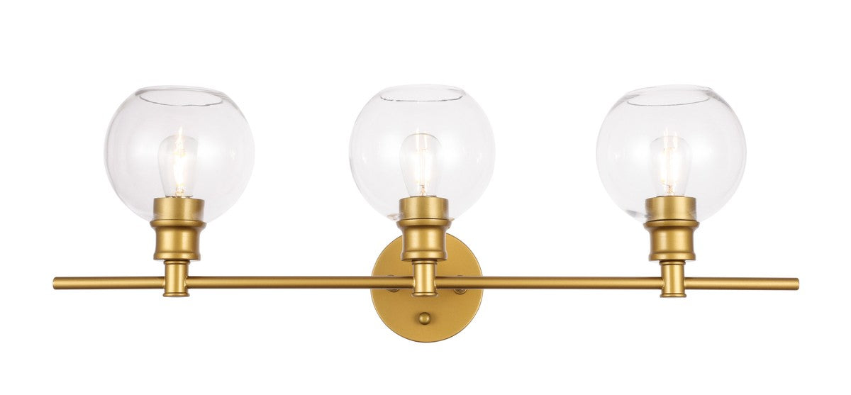 Elegant Lighting LD2318BR Three Light Wall Sconce, Brass