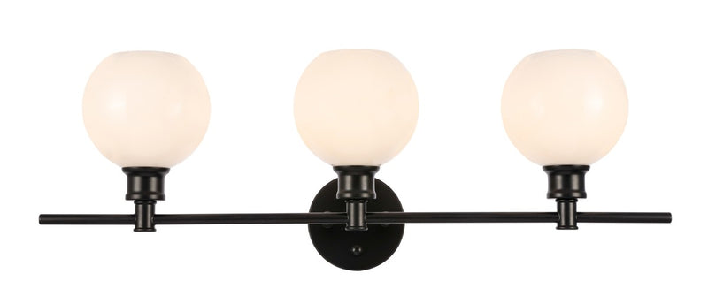 Elegant Lighting LD2319BK Three Light Wall Sconce, Black