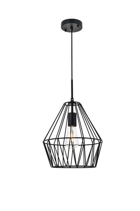 Elegant Lighting LD4008D11BK One Light Pendant, black