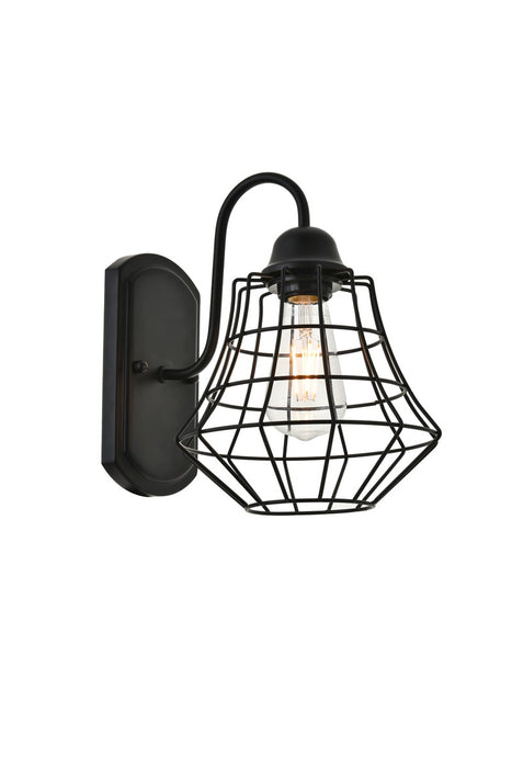 Elegant Lighting LD4008W10BK One Light Wall Sconce, black