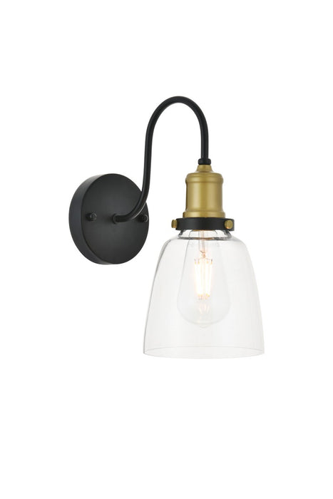 Elegant Lighting LD4013W6BRB One Light Wall Sconce, Brass and Black