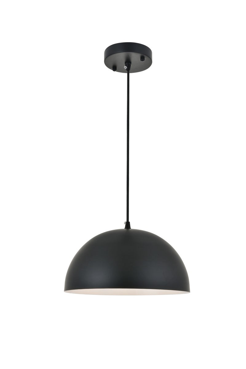 Elegant Lighting LD4022D12BK One Light Pendant, black