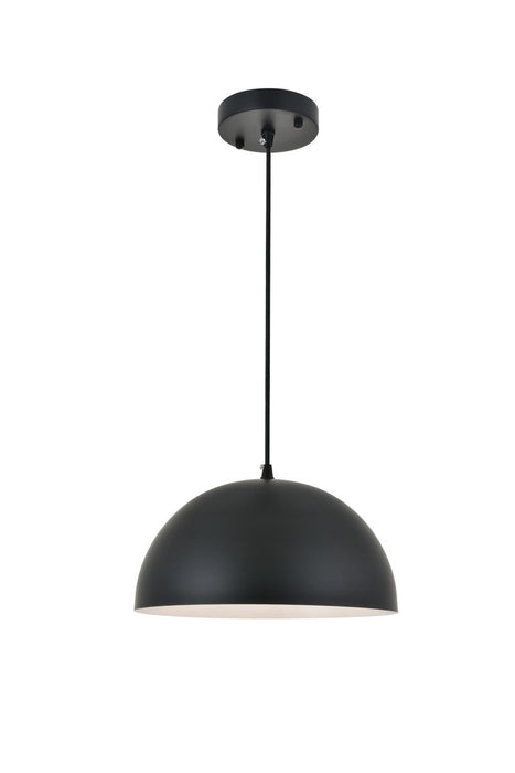 Elegant Lighting LD4022D12BK One Light Pendant, black