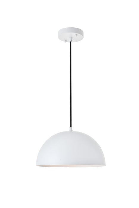 Elegant Lighting LD4022D12WH One Light Pendant, White