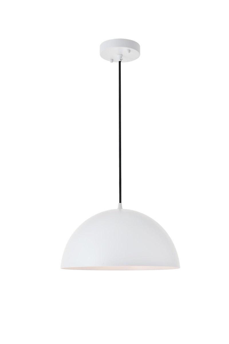 Elegant Lighting LD4023D14WH One Light Pendant, White