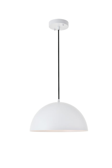 Elegant Lighting LD4023D14WH One Light Pendant, White