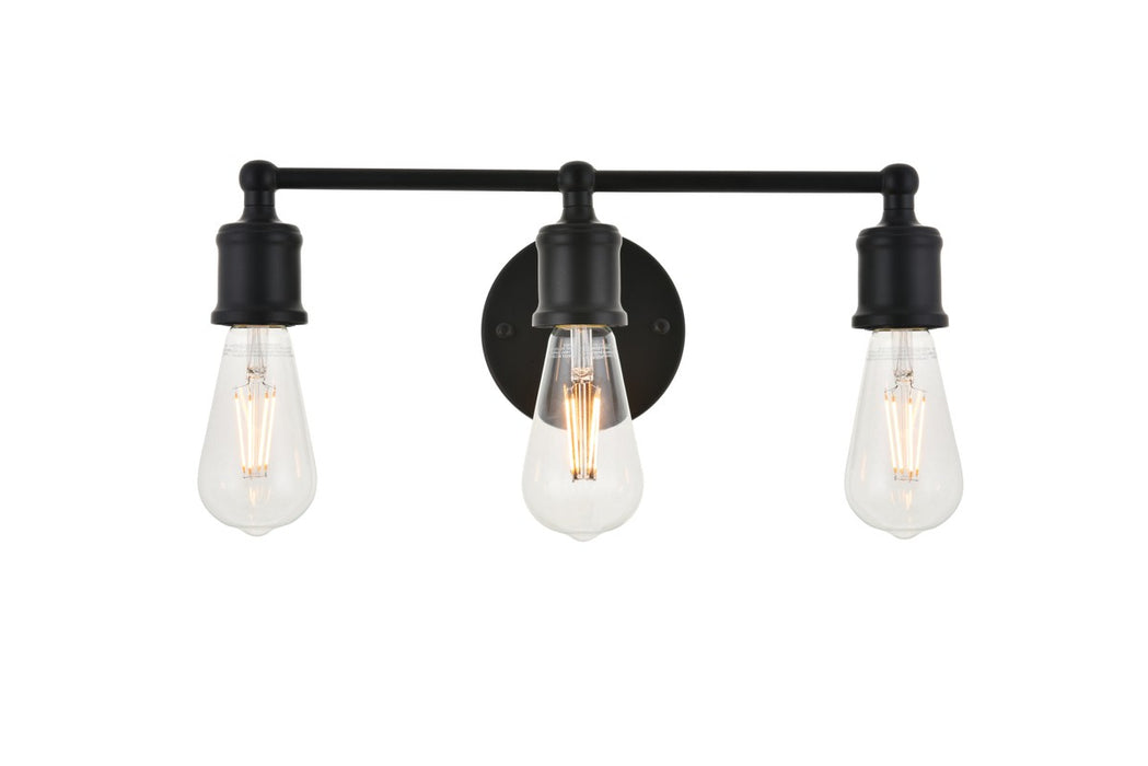 Elegant Lighting LD4028W16BK Three Light Wall Sconce, black