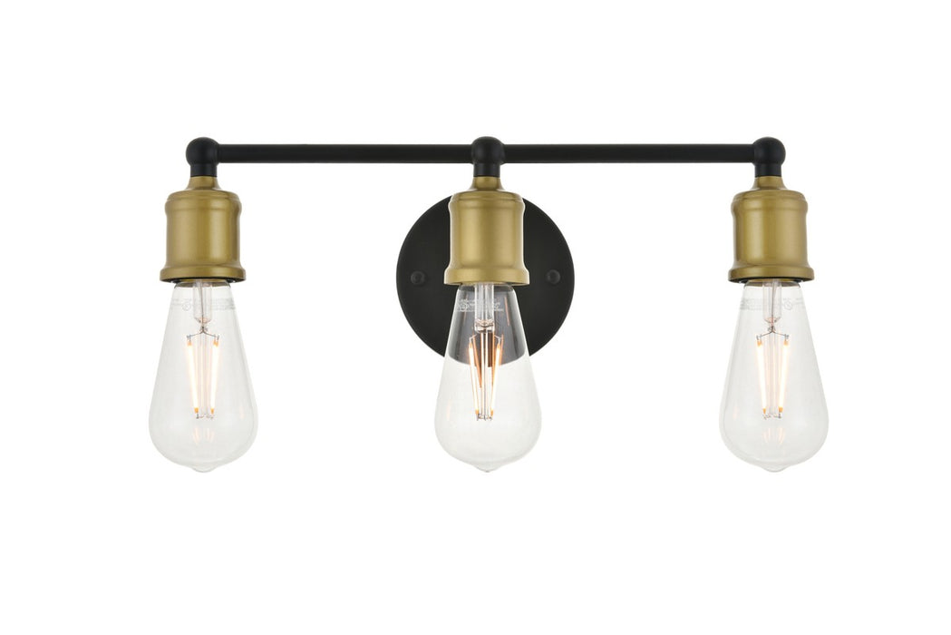Elegant Lighting LD4028W16BRB Three Light Wall Sconce, brass