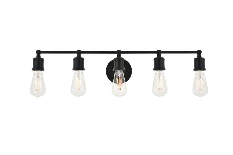 Elegant Lighting LD4028W29BK Five Light Wall Sconce, black