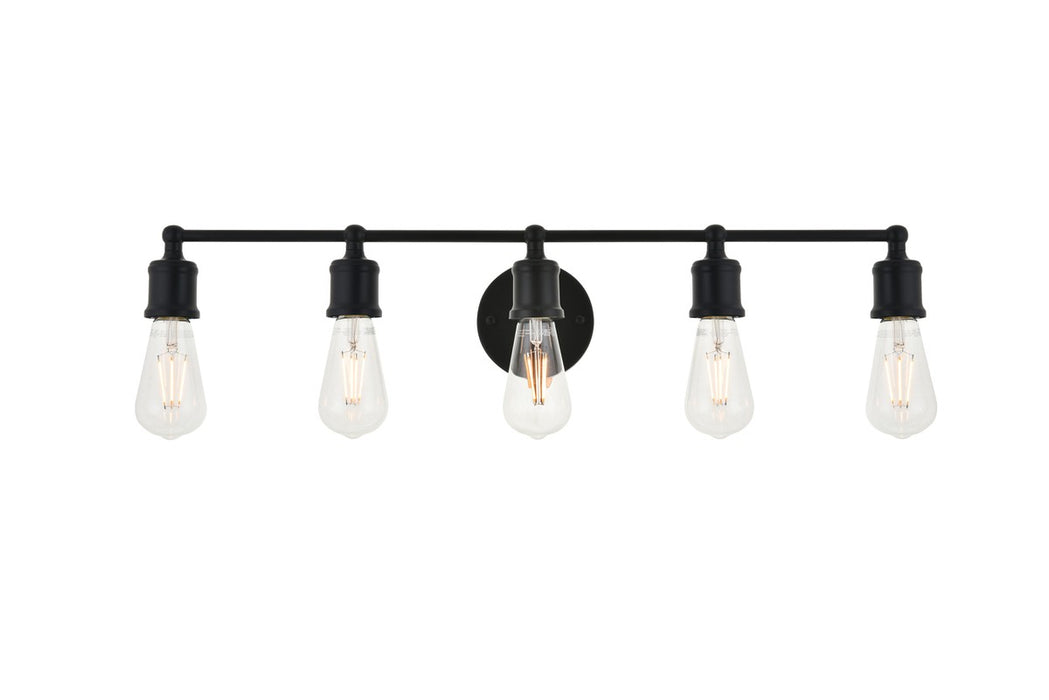 Elegant Lighting LD4028W29BK Five Light Wall Sconce, black