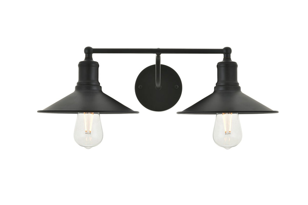 Elegant Lighting LD4033W21BK Two Light Wall Sconce, black