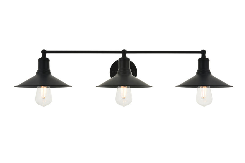 Elegant Lighting LD4033W33BK Three Light Wall Sconce, black