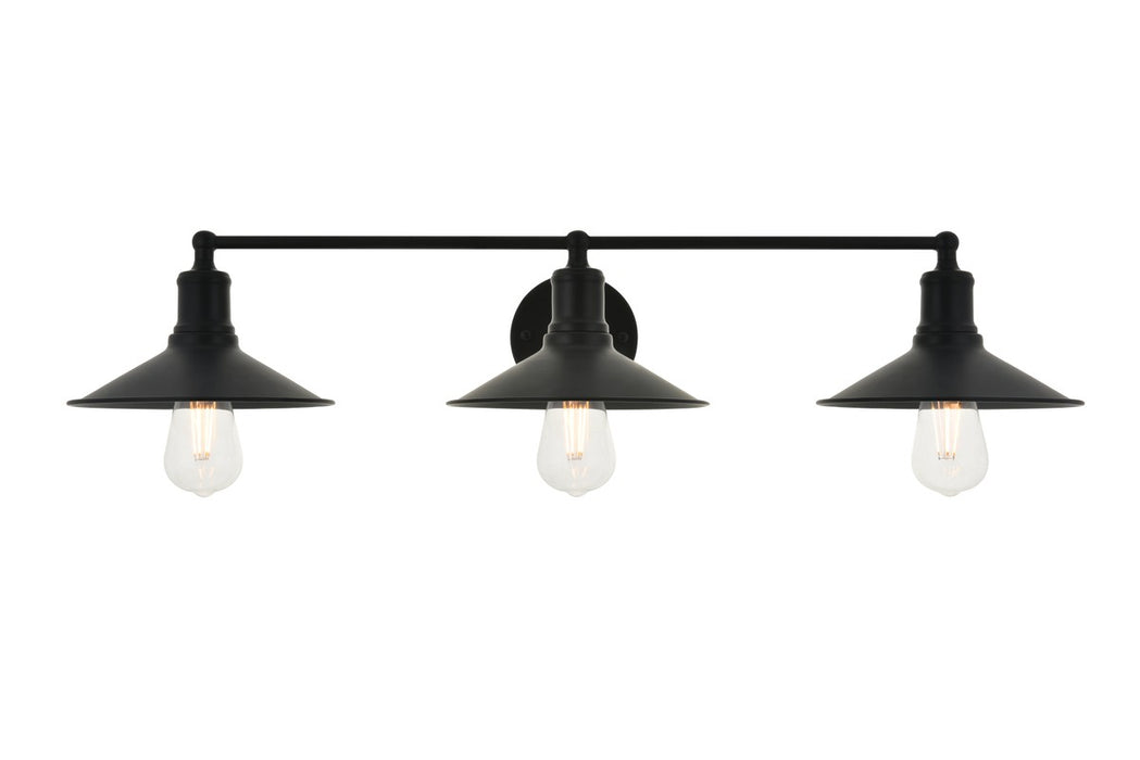 Elegant Lighting LD4033W33BK Three Light Wall Sconce, black