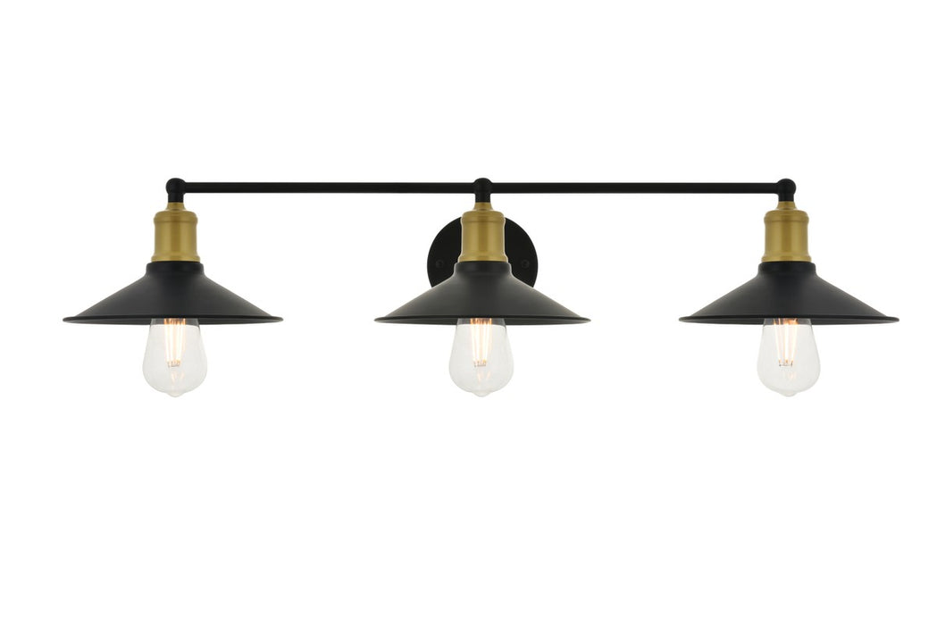 Elegant Lighting LD4033W33BRB Three Light Wall Sconce, brass