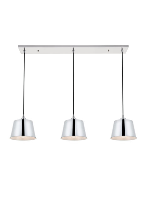 Elegant Lighting LD4057D40C Three Light Pendant, Chrome