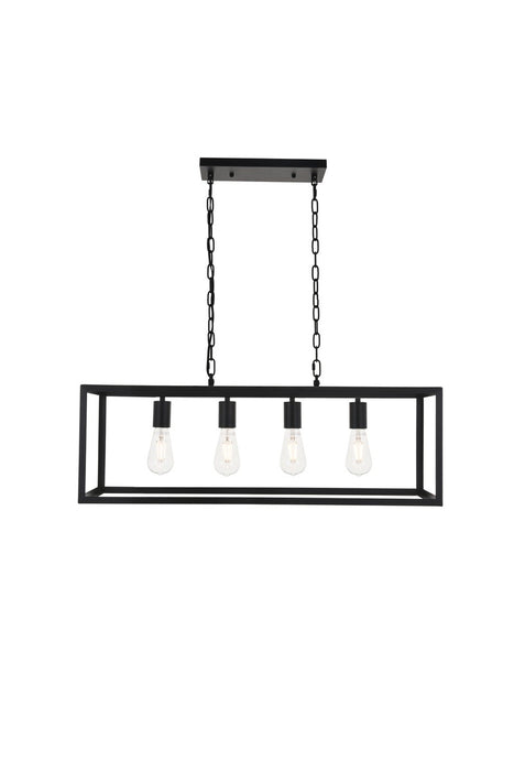 Elegant Lighting LD4063D32BK Four Light Pendant, black