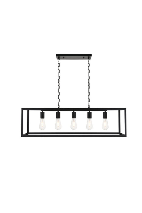 Elegant Lighting LD4063D38BK Five Light Pendant, black