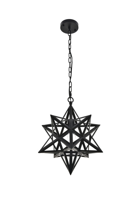 Elegant Lighting LD4076D16BK One Light Pendant, black