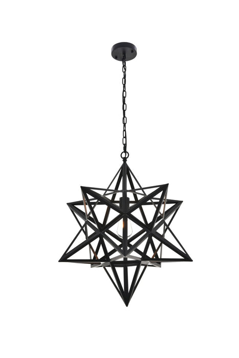 Elegant Lighting LD4076D24BK One Light Pendant, black