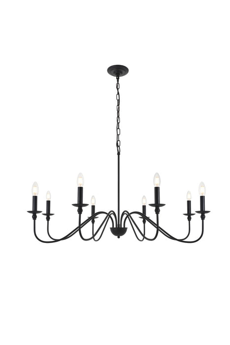 Elegant Lighting LD5006D42MB Eight Light Pendant, Matte Black