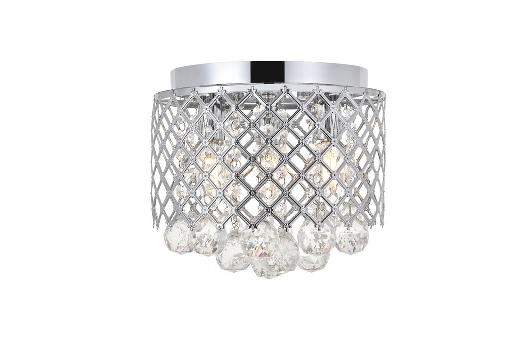 Elegant Lighting LD5010F10C Three Light Flush Mount, Chrome