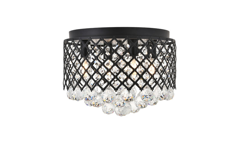 Elegant Lighting LD5010F13MB Four Light Flush Mount, Matte Black