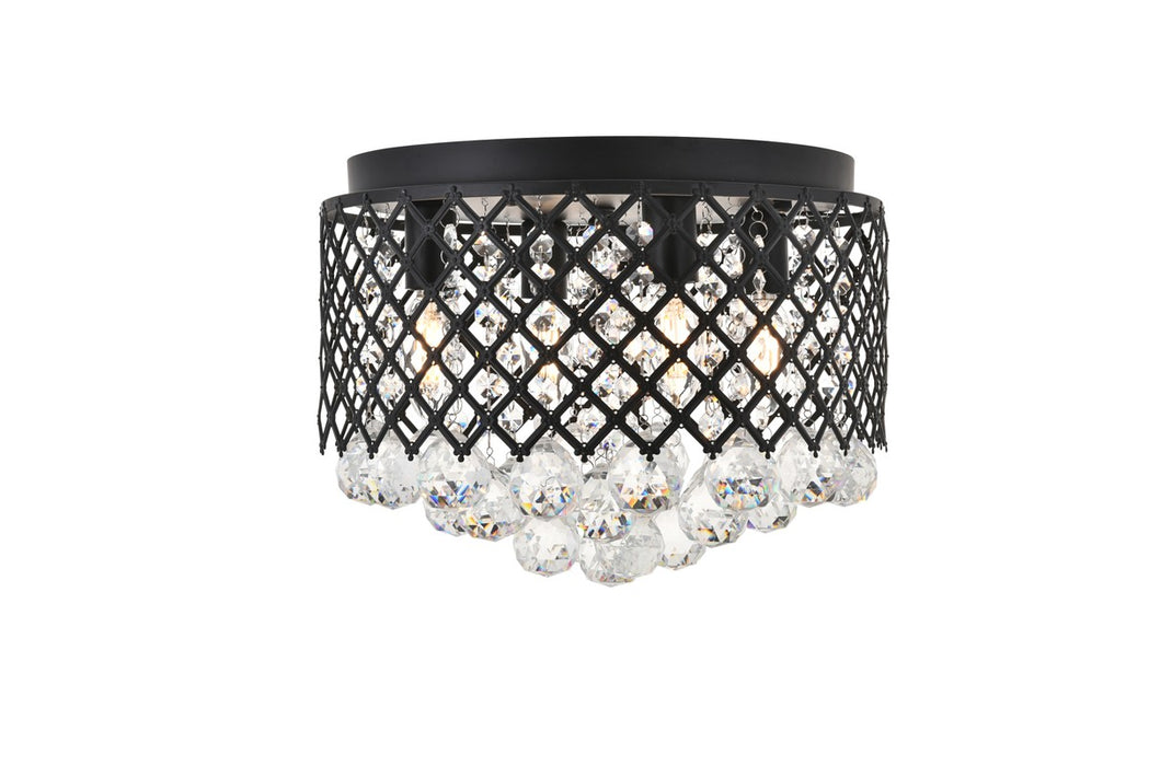 Elegant Lighting LD5010F13MB Four Light Flush Mount, Matte Black