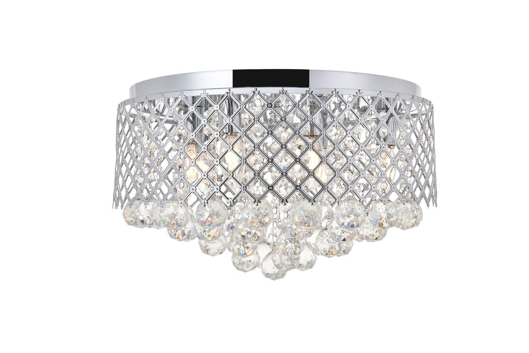 Elegant Lighting LD5010F18C Six Light Flush Mount, Chrome