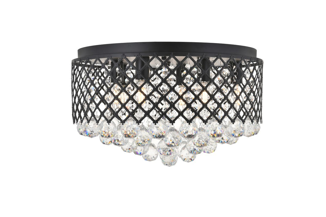 Elegant Lighting LD5010F18MB Six Light Flush Mount, Matte Black