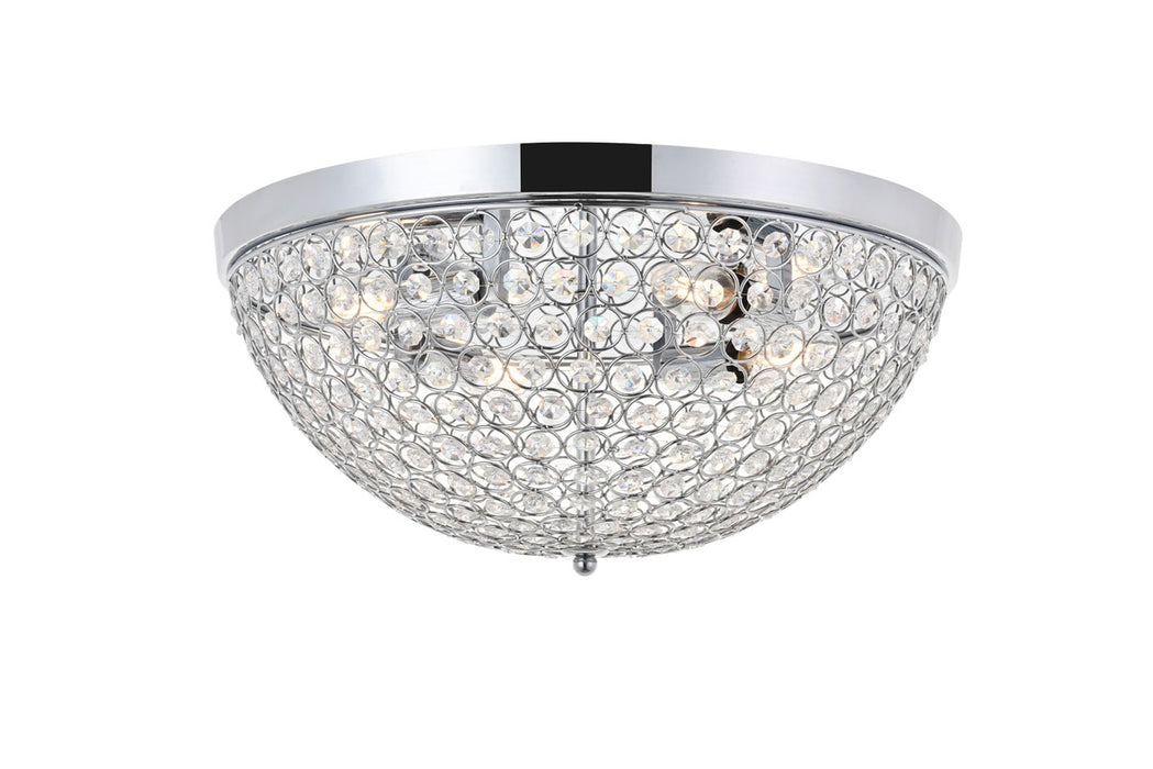 Elegant Lighting LD5012F18C Four Light Flush Mount, Chrome
