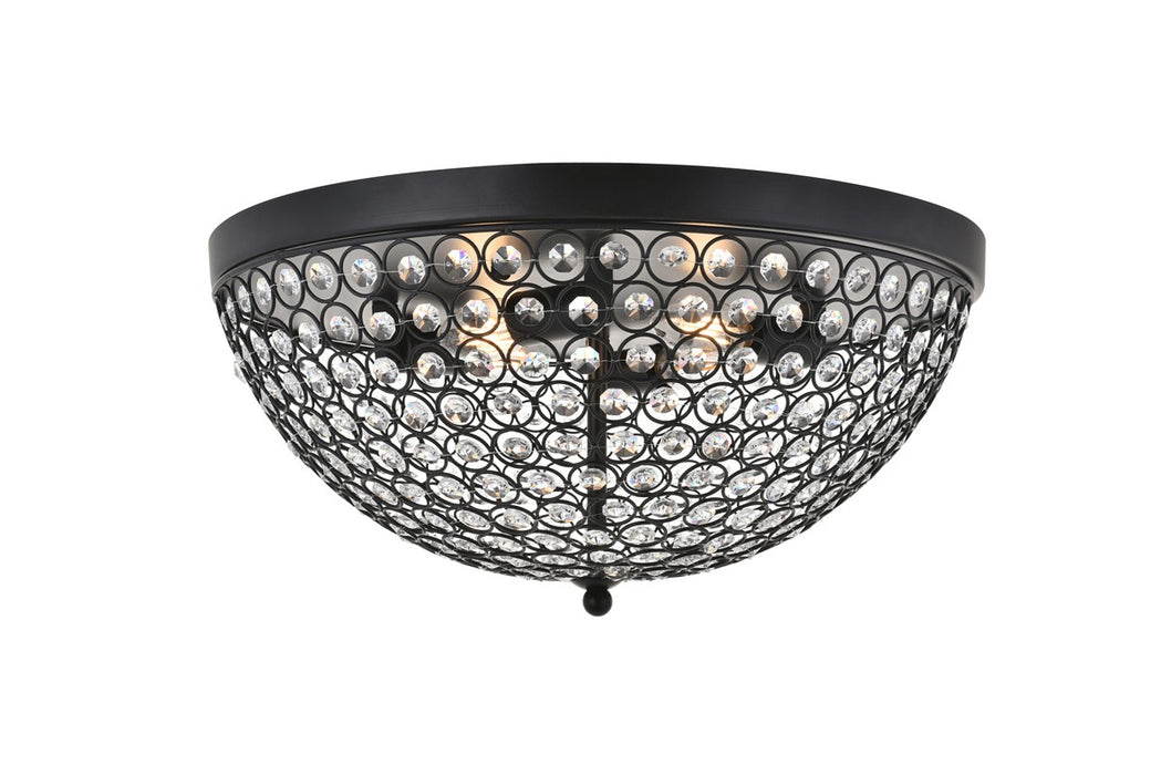 Elegant Lighting LD5012F18MB Four Light Flush Mount, Matte Black
