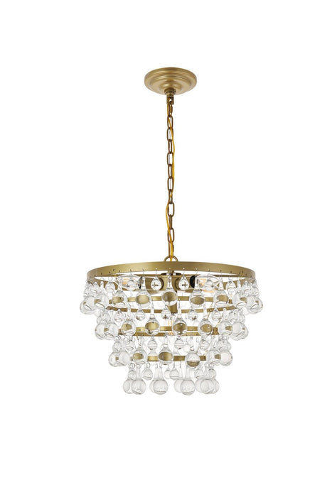 Elegant Lighting LD5016D17BR Five Light Pendant, Brass
