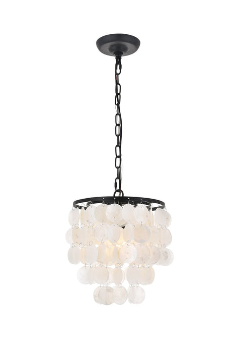 Elegant Lighting LD5050D10BK One Light Pendant, Black