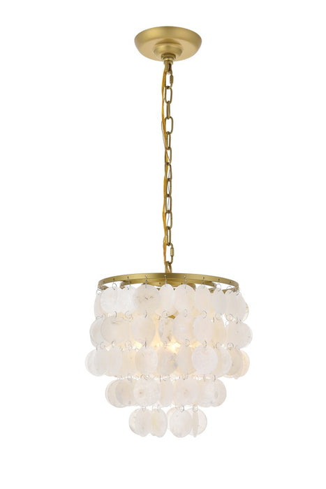 Elegant Lighting LD5050D10BR One Light Pendant, Brass