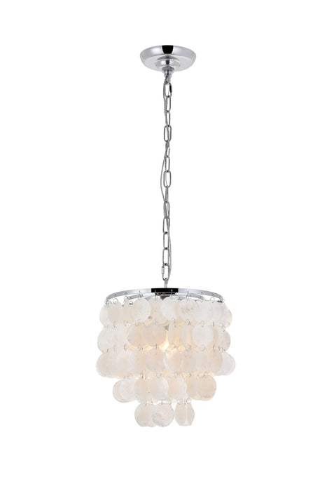 Elegant Lighting LD5050D10C One Light Pendant, Chrome