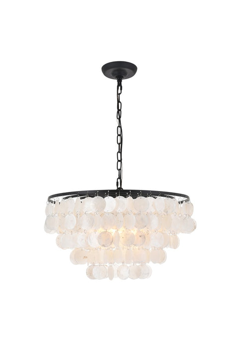 Elegant Lighting LD5050D20BK Four Light Pendant, Black