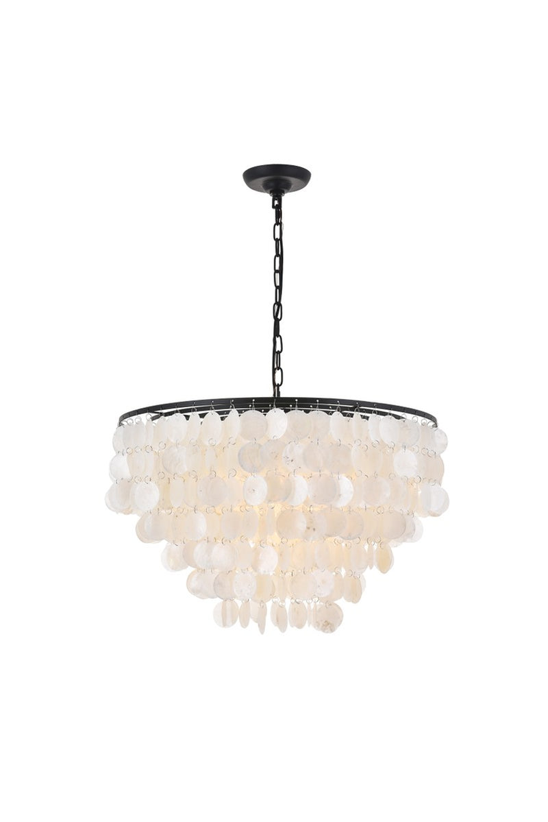 Elegant Lighting LD5050D24BK Six Light Pendant, Black