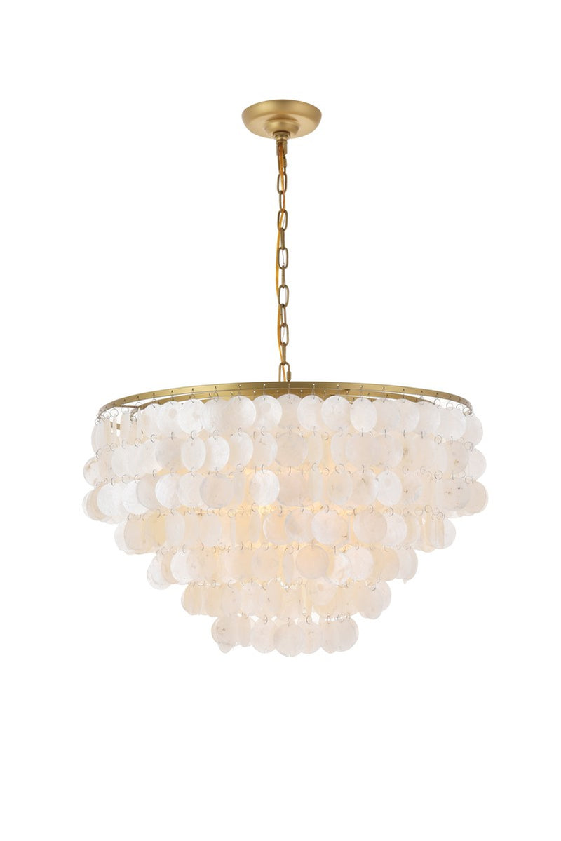 Elegant Lighting LD5050D24BR Six Light Pendant, brass
